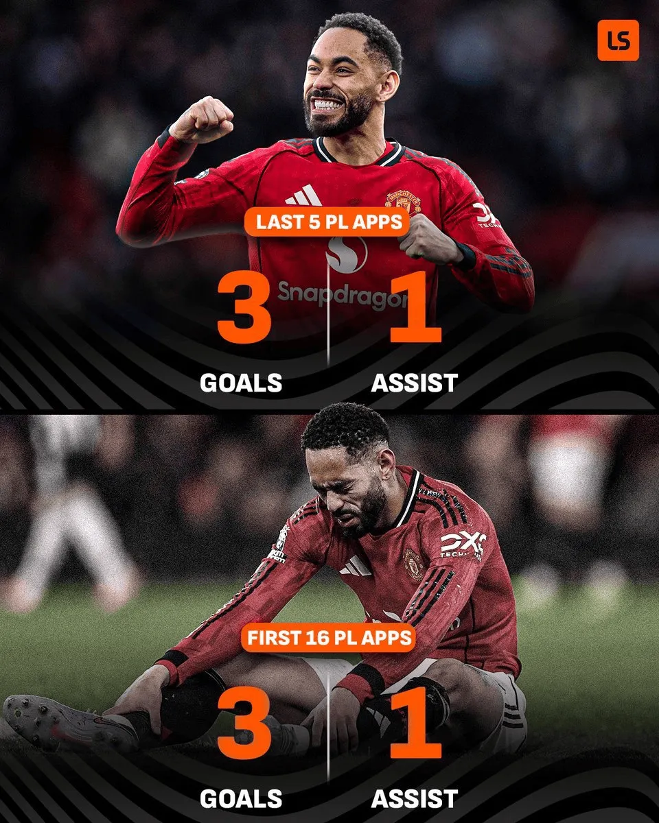 开云APP-库尼亚近5场英超贡献3球1助，与在曼联的前16场联赛数据相同